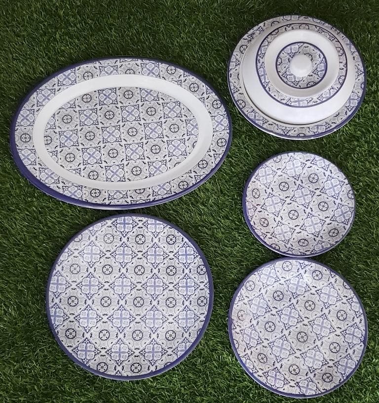 Set Of Six Glazed Melamine Home Kitchen High Quality Dinner Set