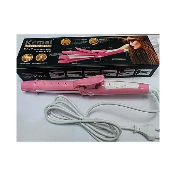 Kemei Km-987 3 In 1 Hair Styling Machine Curler Crimper Hair Straightener