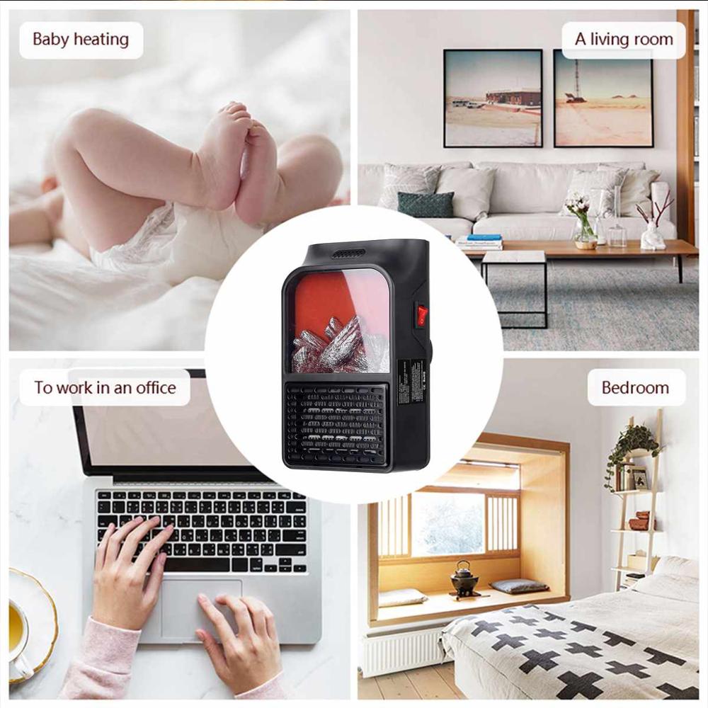900 Mini Electric Fan Heater Remote Control Portable Plug-In Room Heater Air Heating
