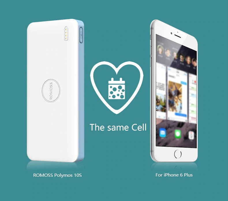 ROMOSS 10000mAh Polymos 10 Air For All Phones Tablet PC Portable Power Bank 5V Dual USB Output