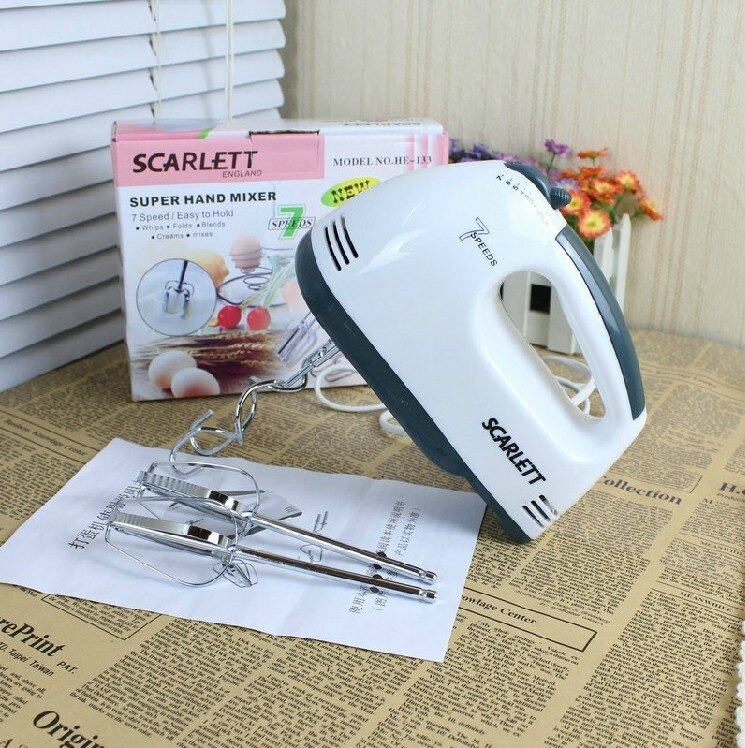 Electric Hand Mixer Machine With 7 Speed Hand Held Food Beater