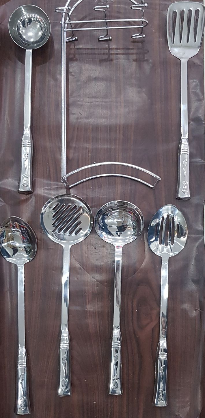 7pcs Stainless Steel Cutlery Set With Holder Stand High Quality