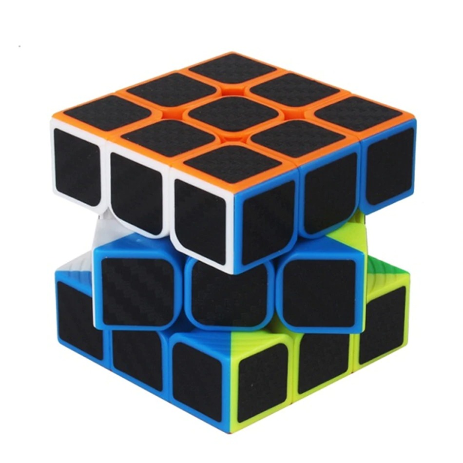 3x3x3 Rubik's Cube Puzzle Twist Toy Smooth Carbon Fiber Sticker Speed Cube