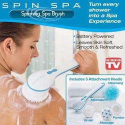 Electric Shower Brush 5 In 1 Spin Spa Multi-Functional Long Handle Bath Scrubber
